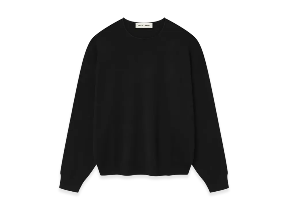 FEAR OF GOD ESSENTIALS Merino Long Sleeve Crewneck Sweater "Jet Black"