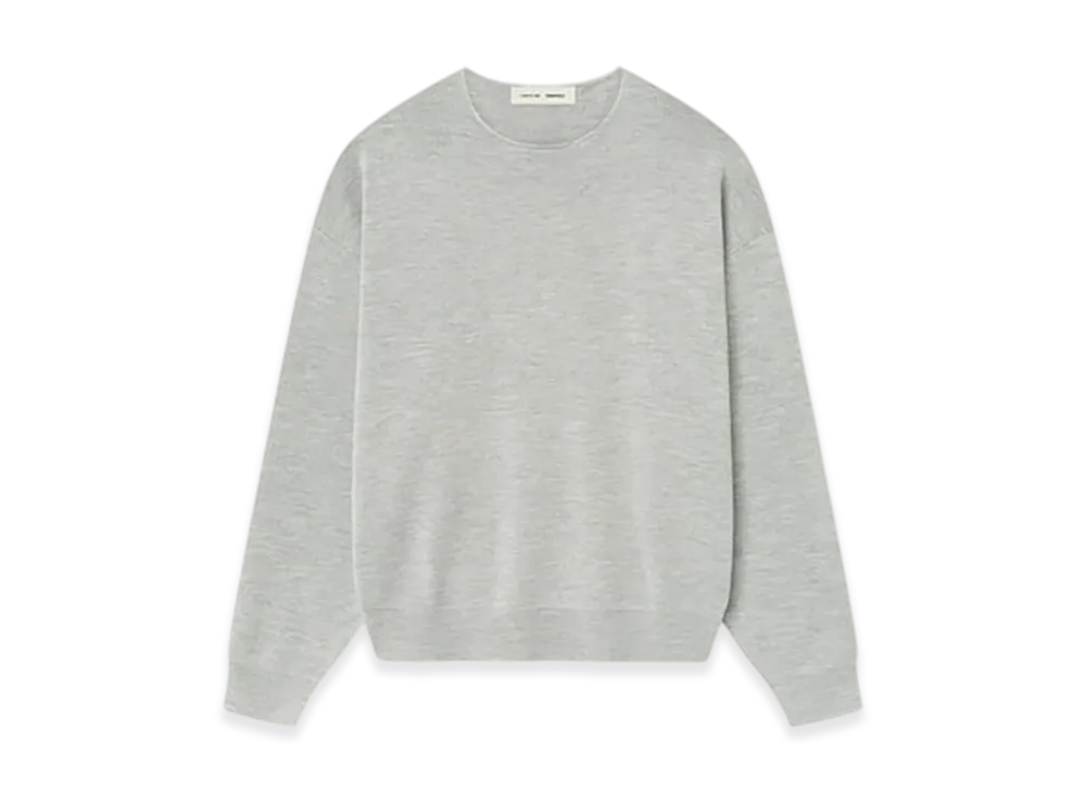 FEAR OF GOD ESSENTIALS Merino Long Sleeve Crewneck Sweater "Concrete Heather"