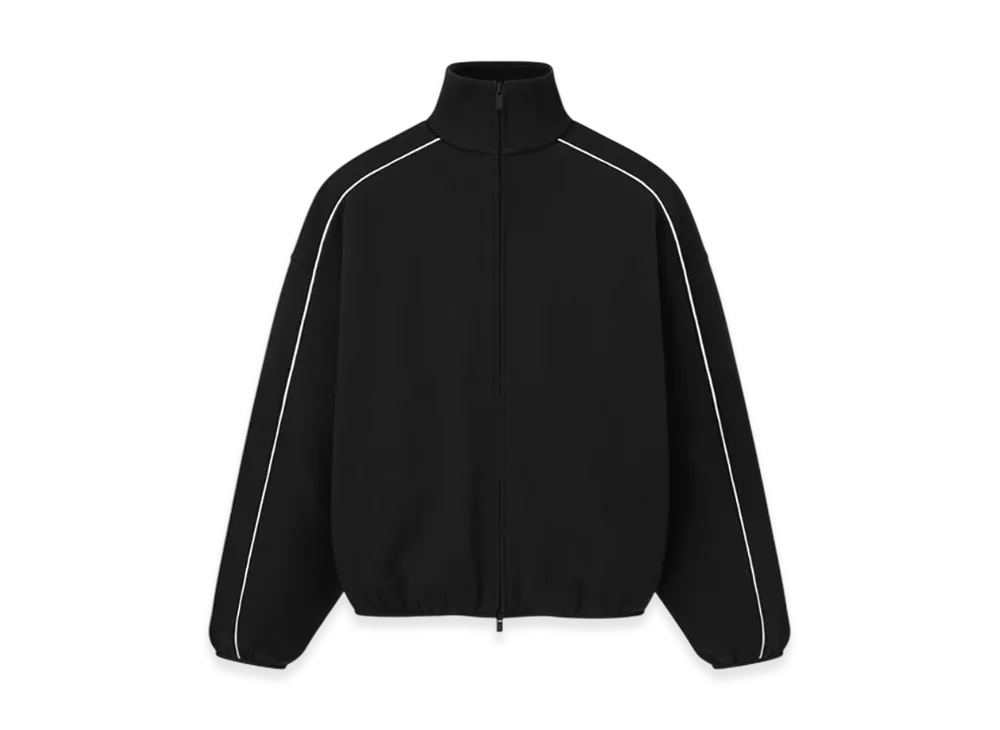 FEAR OF GOD ESSENTIALS Modern Track Jacket With Piping "Jet Black/Cloud White"