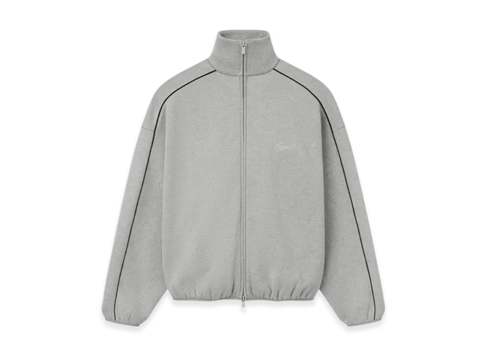 FEAR OF GOD ESSENTIALS Modern Track Jacket With Piping "Concrete Heather/Black"
