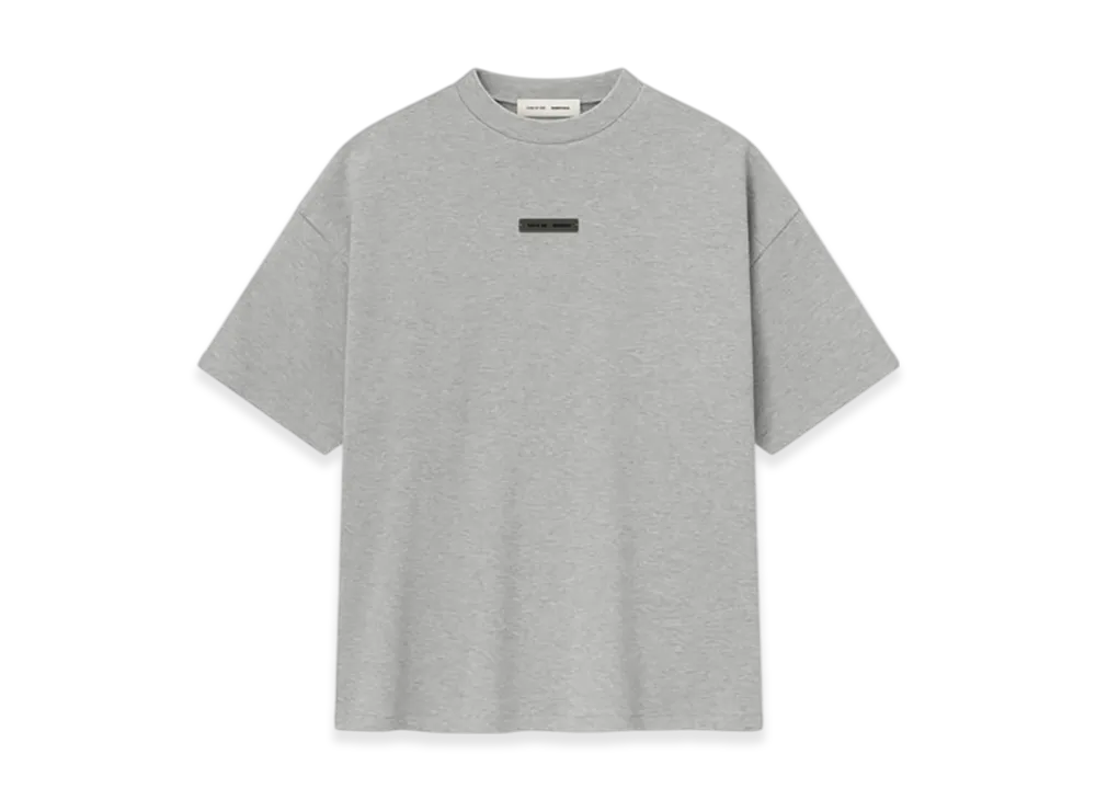 FEAR OF GOD ESSENTIALS Pique 90's Short Sleeve Tee "Concrete Heather"