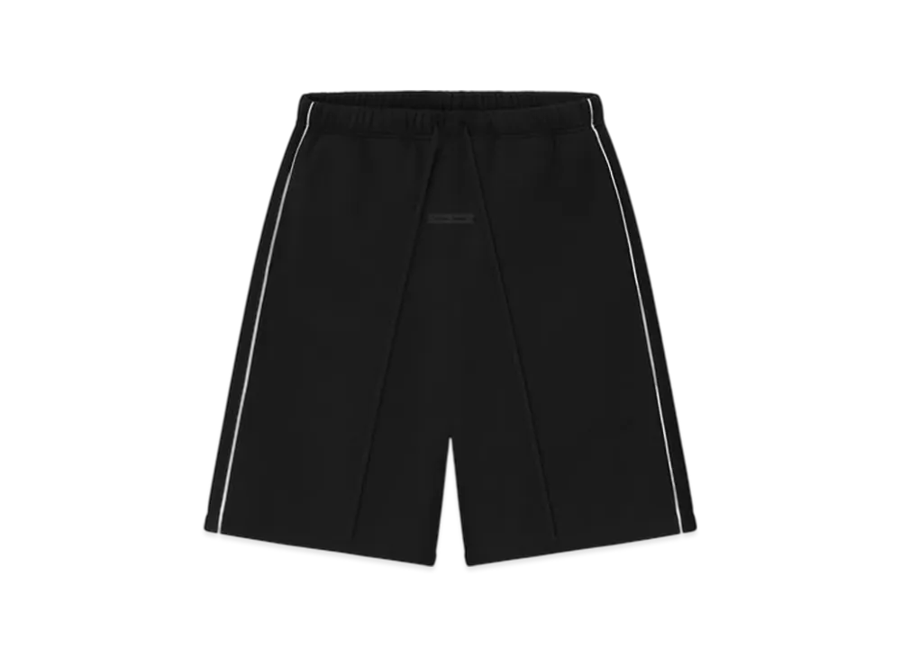 FEAR OF GOD ESSENTIALS Relaxed Fleece Sweatshort With Piping "Jet Black/Cloud White"