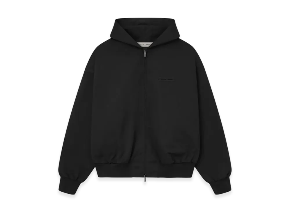 FEAR OF GOD ESSENTIALS Twill Hooded Bomber "Jet Black"