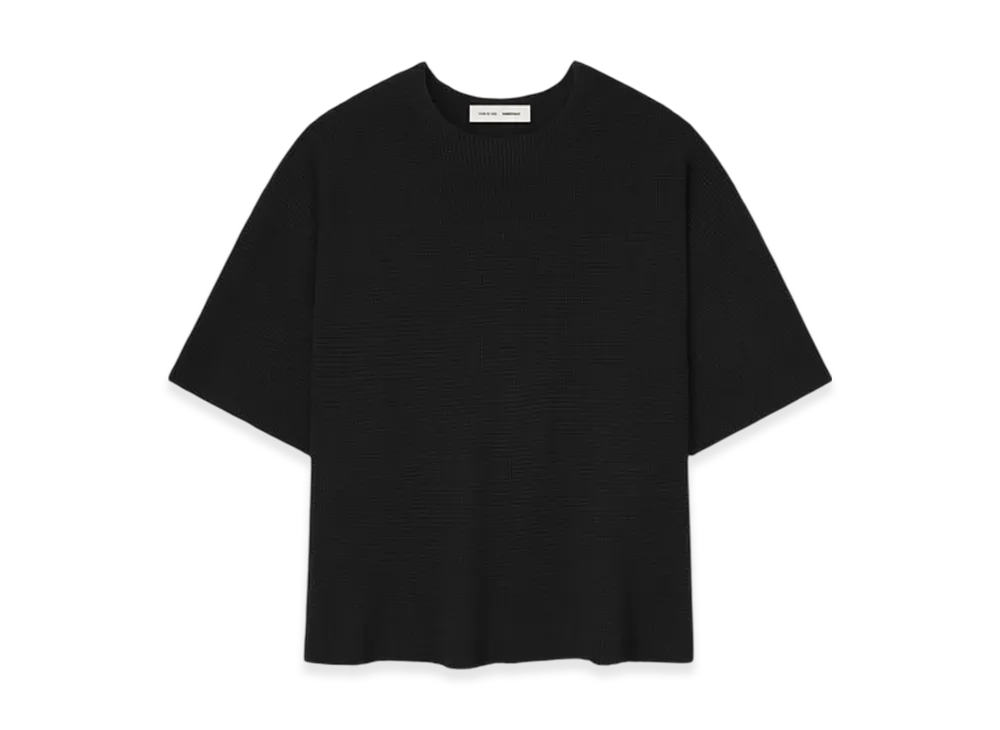 FEAR OF GOD ESSENTIALS Waffle Short Sleeve Sweater "Jet Black"