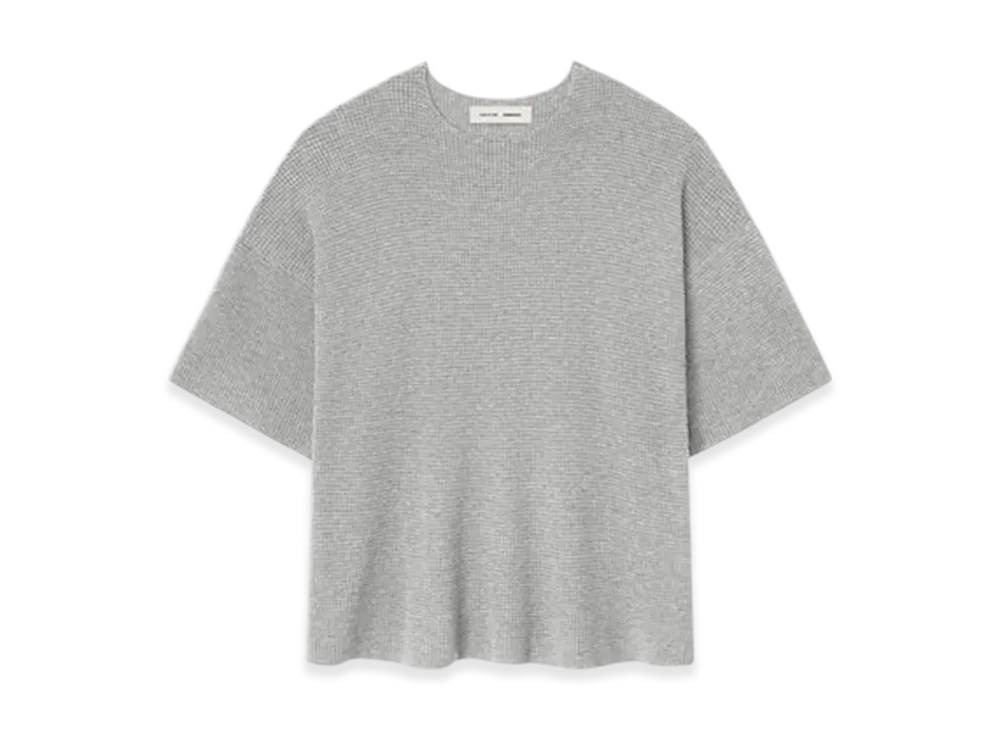 FEAR OF GOD ESSENTIALS Waffle Short Sleeve Sweater "Concrete Heather"