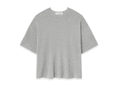 FEAR OF GOD ESSENTIALS Waffle Short Sleeve Sweater "Concrete Heather"