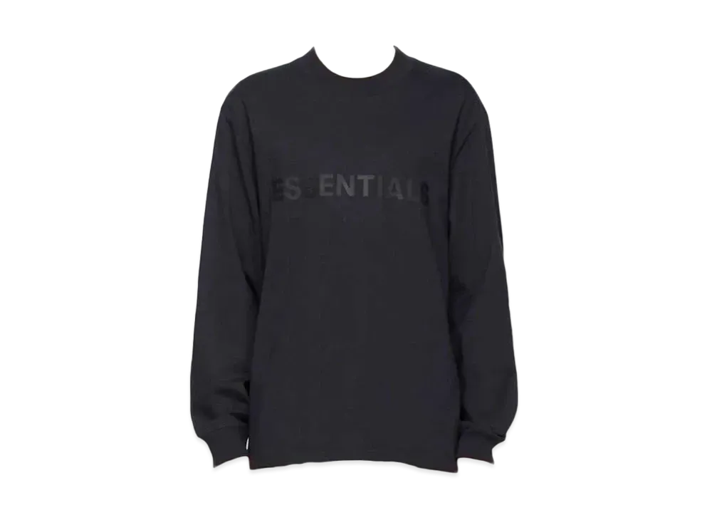 FEAR OF GOD ESSENTIALS / SSENSE 3D Silicon Applique Boxy Long Sleeve T-Shirt "Dark Navy"