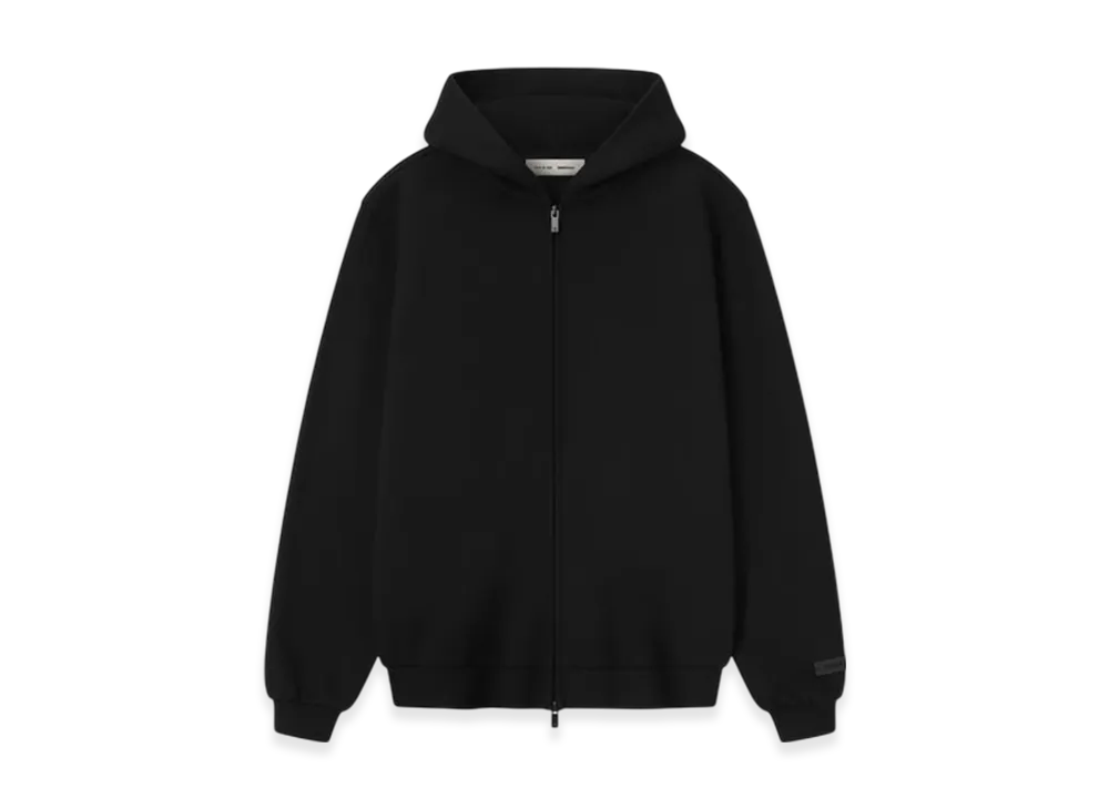 FEAR OF GOD ESSENTIALS Womens 90's Fleece Zip-Up Hoodie "Jet Black"