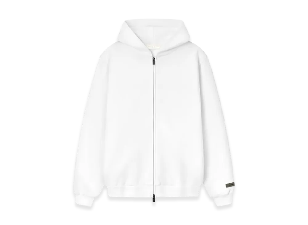 FEAR OF GOD ESSENTIALS Women's 90's Fleece Zip-Up Hoodie "Bright White"