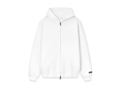 FEAR OF GOD ESSENTIALS Women's 90's Fleece Zip-Up Hoodie "Bright White"