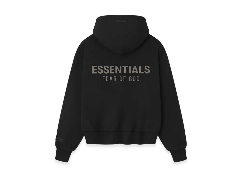 FEAR OF GOD ESSENTIALS Womens Classic Fleece Hoodie "Jet Black"