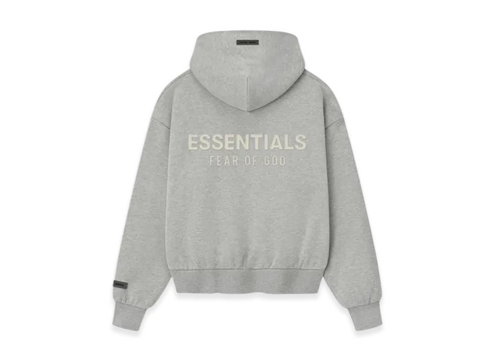 FEAR OF GOD ESSENTIALS Women's Classic Fleece Zip-Up Hoodie "Concrete Heather"