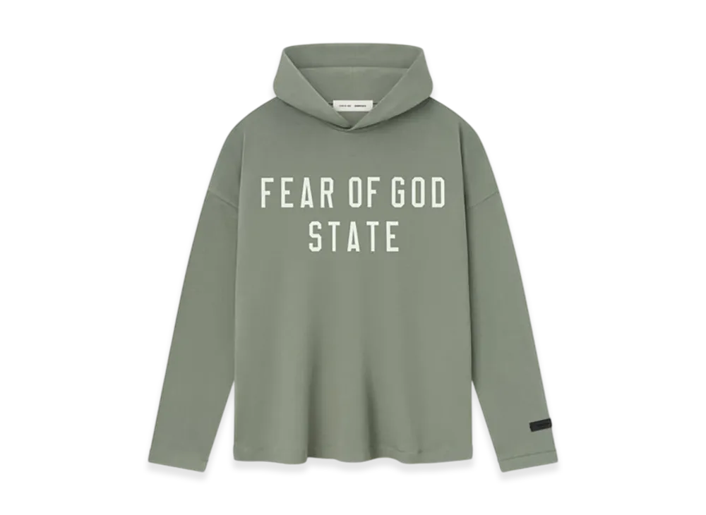 FEAR OF GOD ESSENTIALS Women's Jersey Long Sleeve Hoodie "Moss"