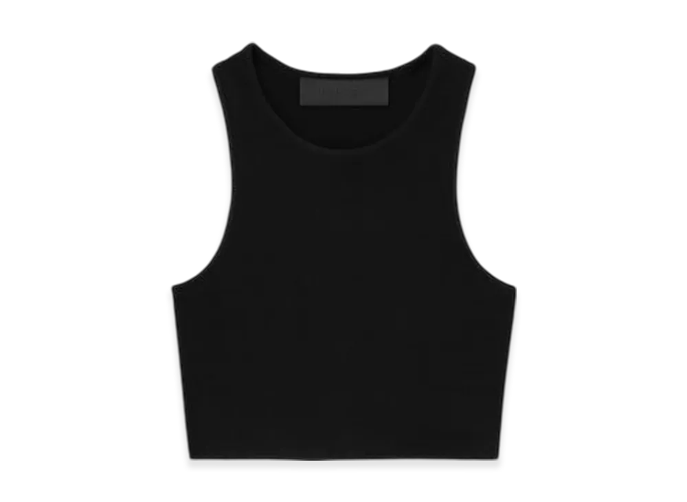FEAR OF GOD ESSENTIALS Women's Rib Knit Sport Tank "Jet Black"
