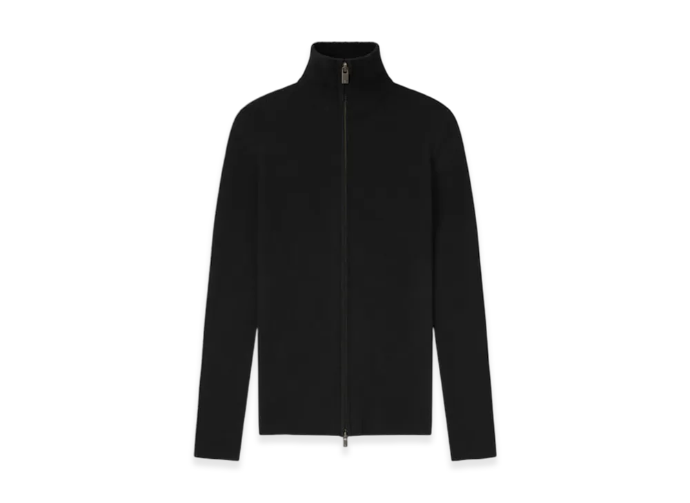FEAR OF GOD ESSENTIALS Women's Rib Knit Zip-Up Jacket "Jet Black"