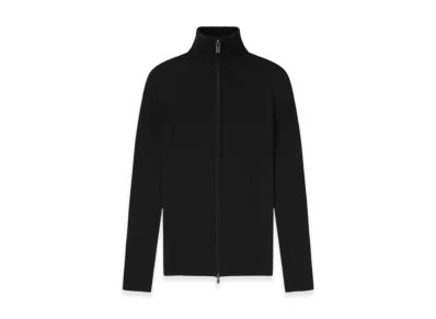 FEAR OF GOD ESSENTIALS Women's Rib Knit Zip-Up Jacket "Jet Black"
