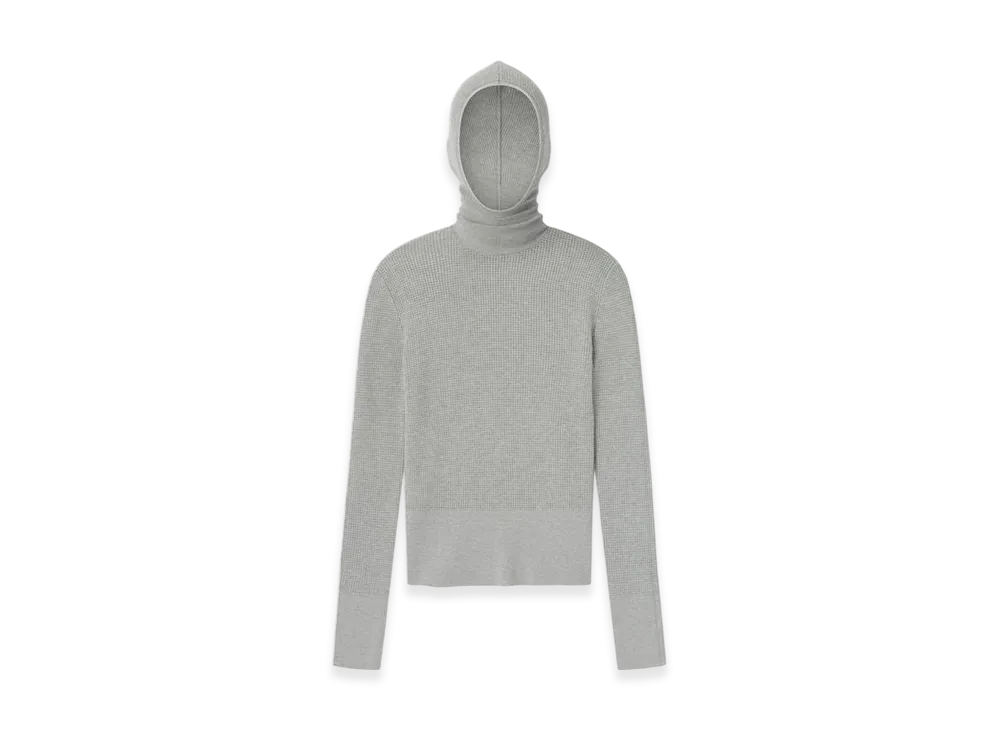 FEAR OF GOD ESSENTIALS Women's Waffle Long Sleeve Hoodie "Concrete Heather"
