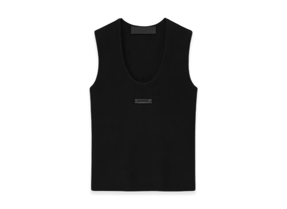 FEAR OF GOD ESSENTIALS Women's Waffle Tank "Jet Black"