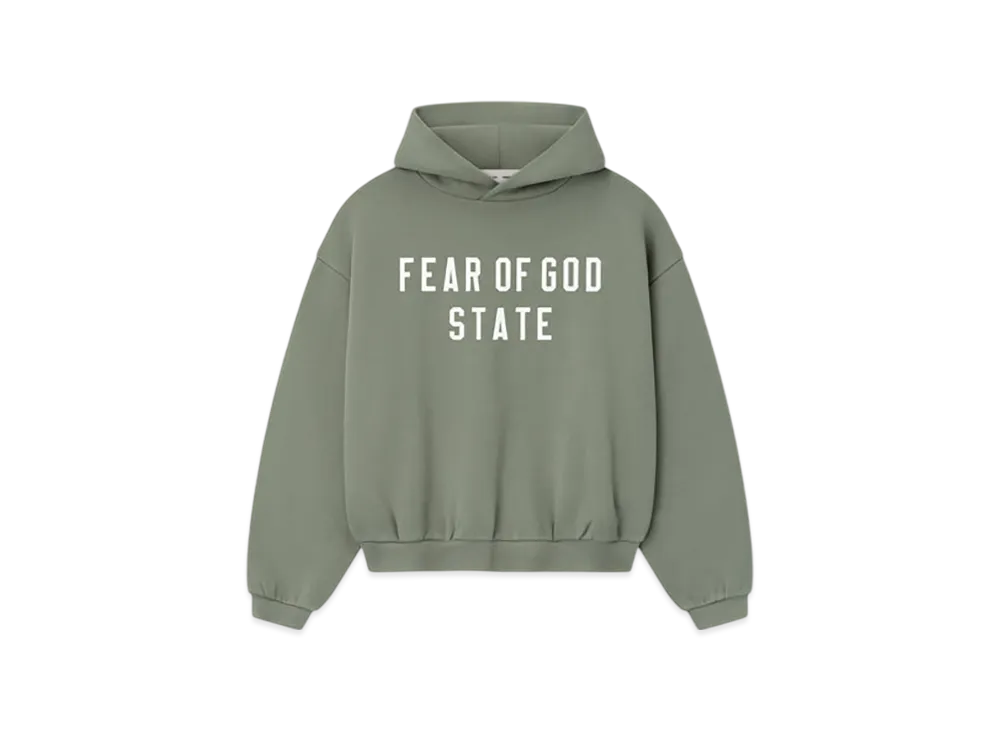 FEAR OF GOD ESSENTIALS Kids 90's Fleece Hoodie "Moss"