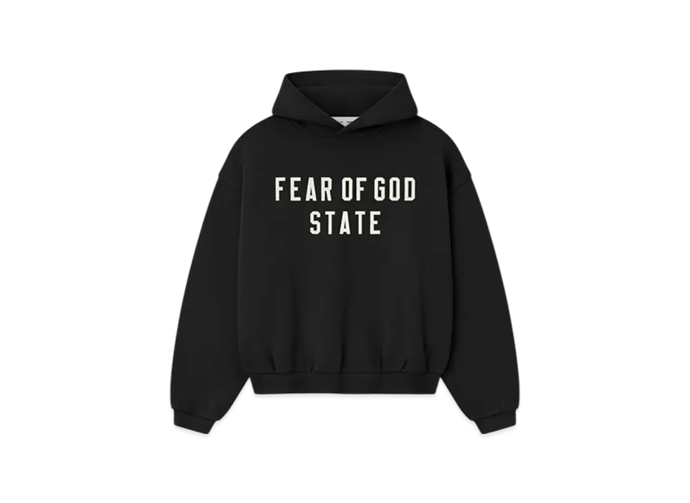 FEAR OF GOD ESSENTIALS Kids 90's Fleece Hoodie "Jet Black"