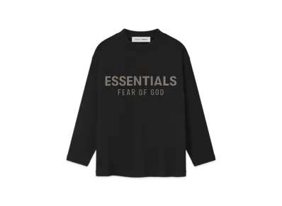 FEAR OF GOD ESSENTIALS Kids Classic Long Sleeve Tee "Jet Black"