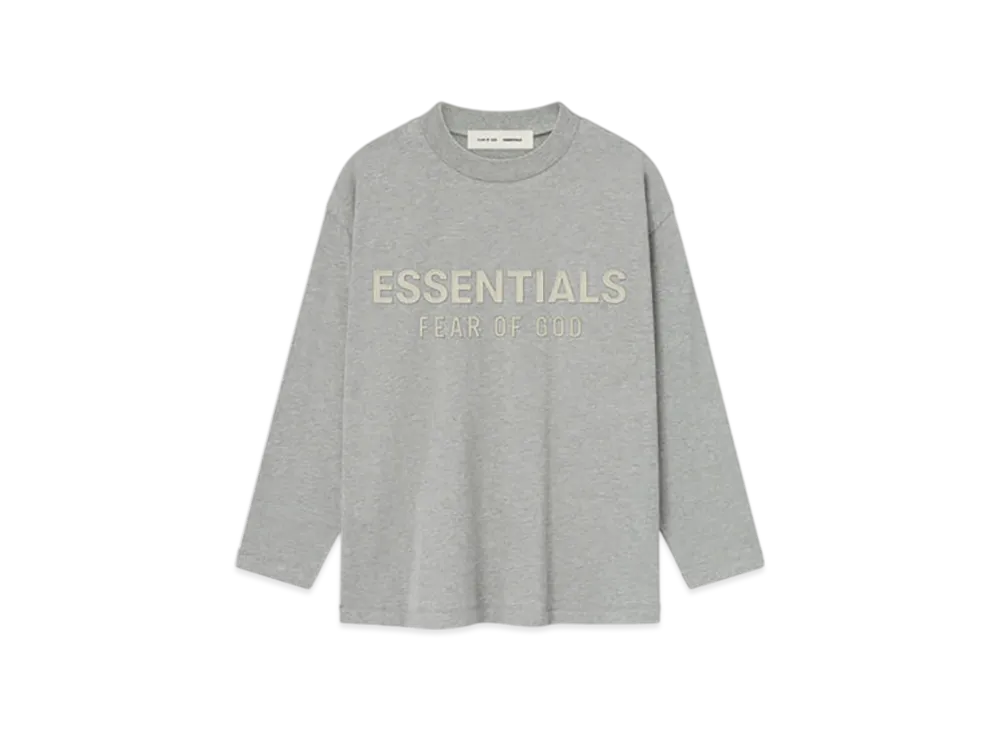 FEAR OF GOD ESSENTIALS Kids Classic Long Sleeve Tee "Concrete Heather"