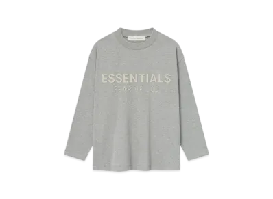 FEAR OF GOD ESSENTIALS Kids Classic Long Sleeve Tee "Concrete Heather"
