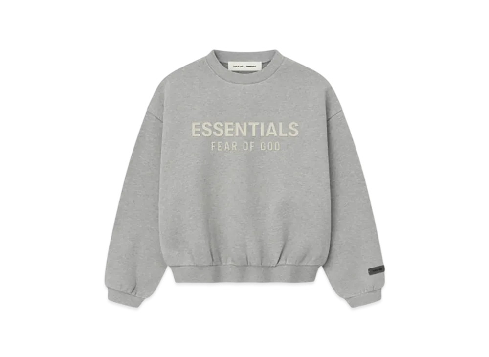FEAR OF GOD ESSENTIALS Kids Fleece Crewneck "Concrete Heather"