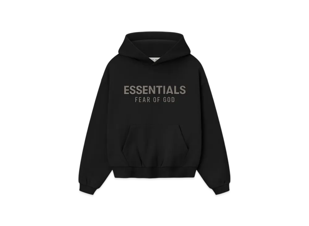 FEAR OF GOD ESSENTIALS Kids Fleece Hoodie "Jet Black"