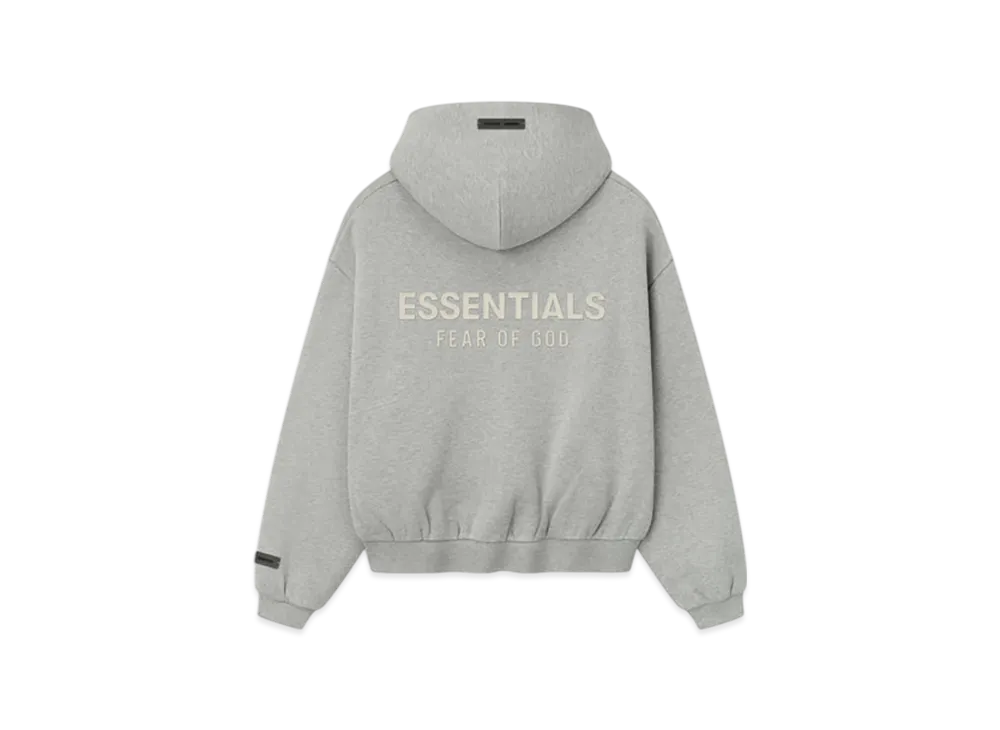 FEAR OF GOD ESSENTIALS Kids Fleece Hoodie Zip-Up "Concrete Heather"