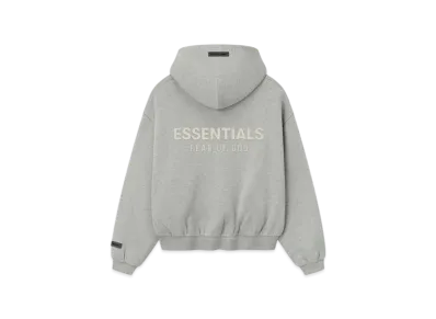 FEAR OF GOD ESSENTIALS Kids Fleece Hoodie Zip-Up "Concrete Heather"
