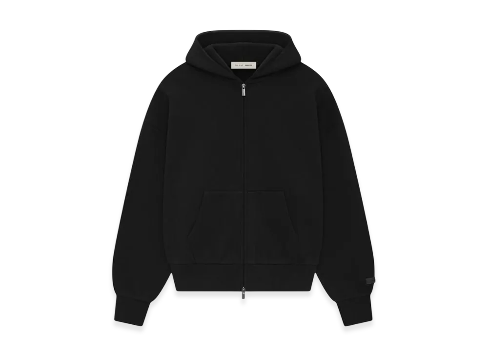FEAR OF GOD ESSENTIALS Classic Full Zip-Up Hoodie "Jet Black"