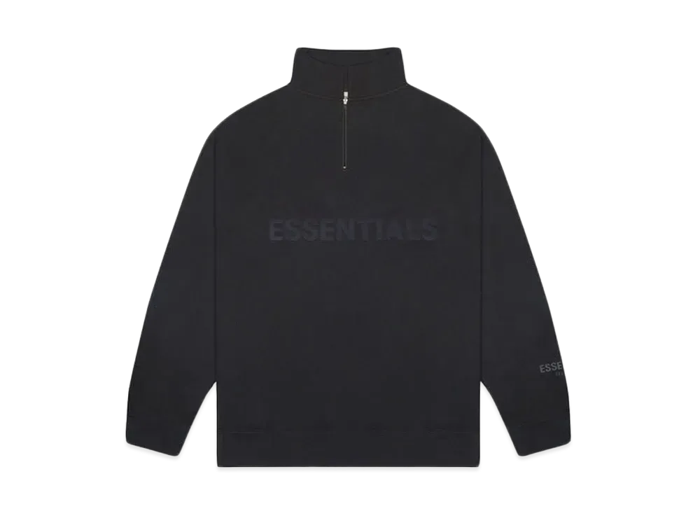 FEAR OF GOD ESSENTIALS Half Zip Pullover Sweater "Black"