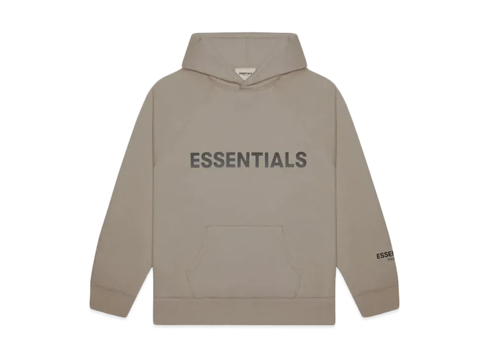 FEAR OF GOD ESSENTIALS 3D Silicon Applique Pullover Hoodie "Taupe"