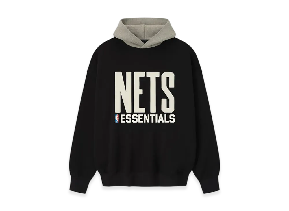 FEAR OF GOD ESSENTIALS Nets Sport Hoodie "Black/Warm Heather"