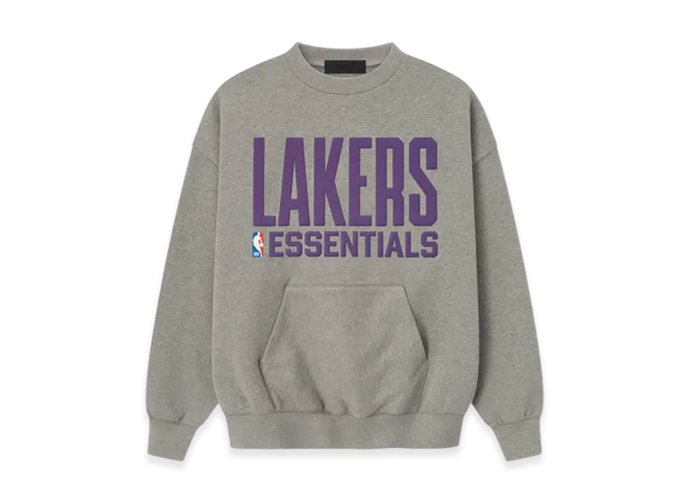 FEAR OF GOD ESSENTIALS Lakers Sport Crewneck "Concrete Heather"