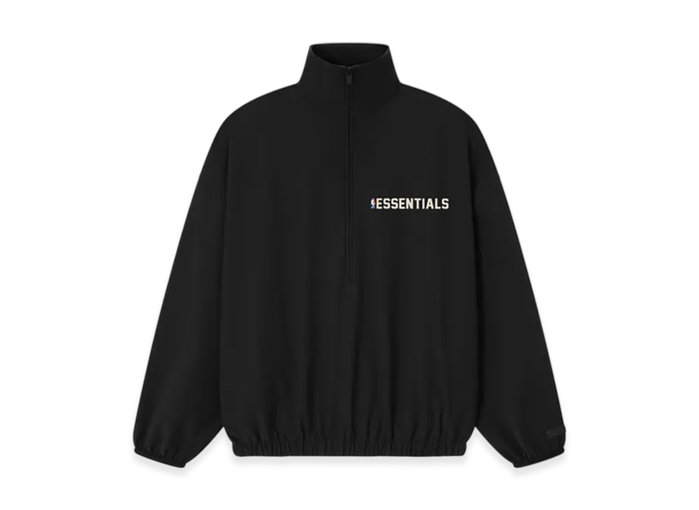 FEAR OF GOD ESSENTIALS Nylon NBA 1/2 Zip Track Jacket "Black"