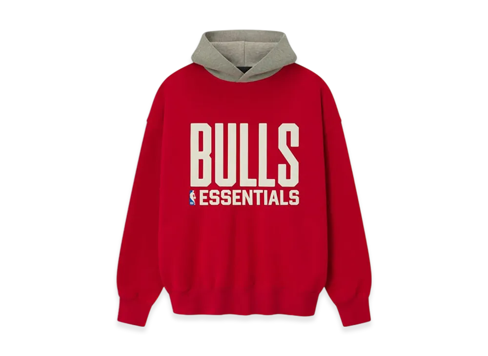 FEAR OF GOD ESSENTIALS Bulls Sport Hoodie "Red/Concrete Heather"