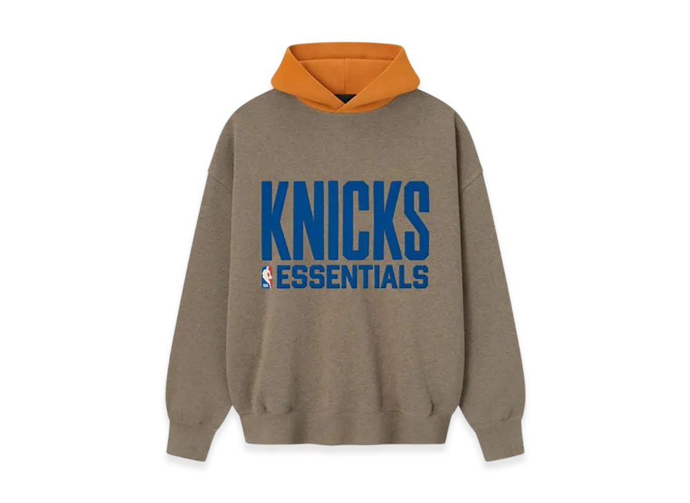 FEAR OF GOD ESSENTIALS Knicks Sport Hoodie "Homestead Heather/Orange"