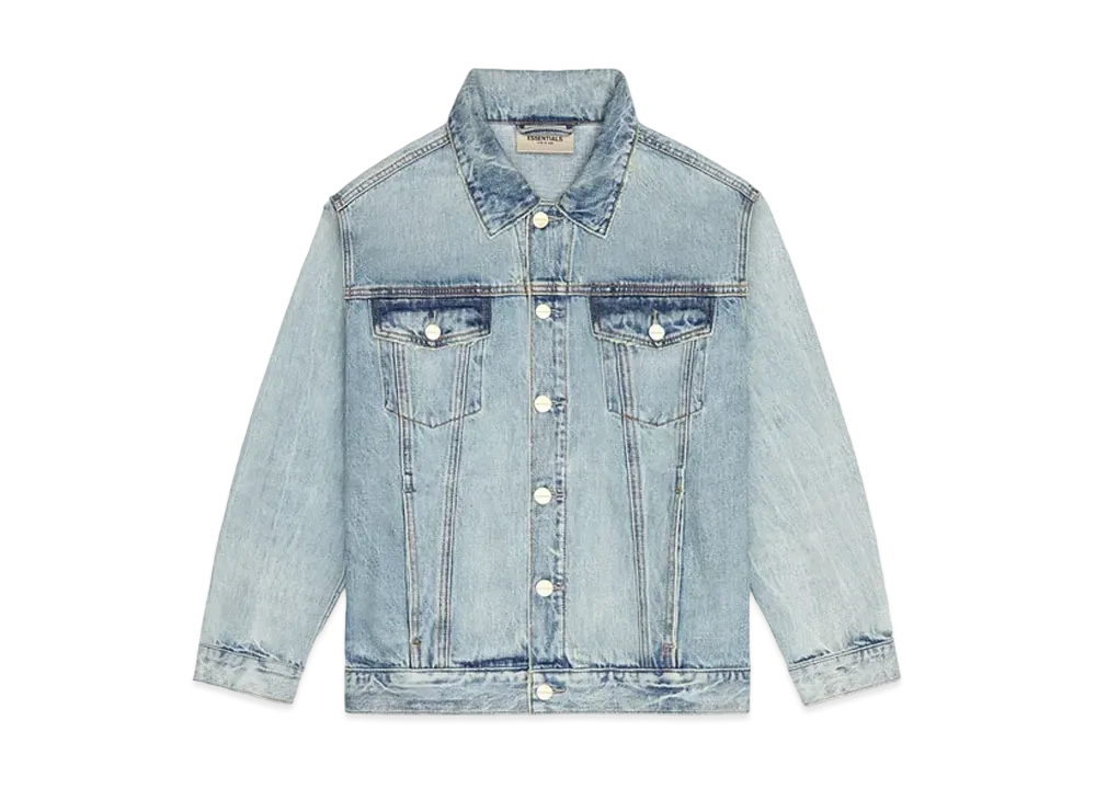 FEAR OF GOD ESSENTIALS Denim Trucker Jacket "Light Indigo"