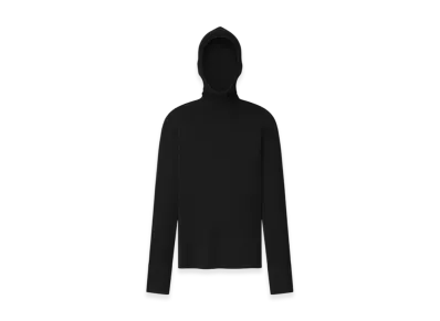 FEAR OF GOD ESSENTIALS Women's Long Sleeve Hooded Rib Top "Vintage Black"