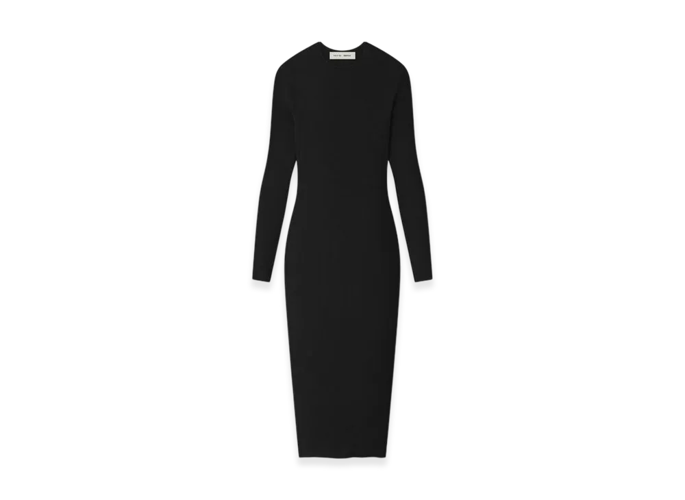 FEAR OF GOD ESSENTIALS Women's Rib Long Sleeve Dress "Vintage Black"