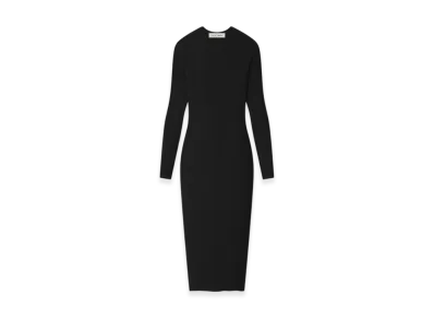 FEAR OF GOD ESSENTIALS Women's Rib Long Sleeve Dress "Vintage Black"