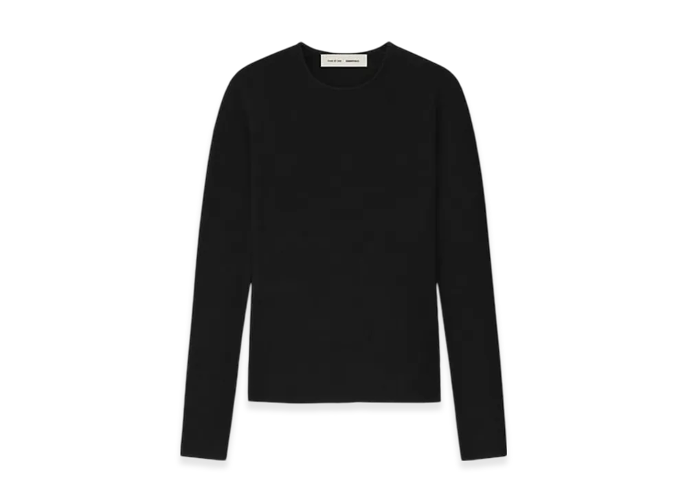 FEAR OF GOD ESSENTIALS Women's Rib Long Sleeve Top "Vintage Black"