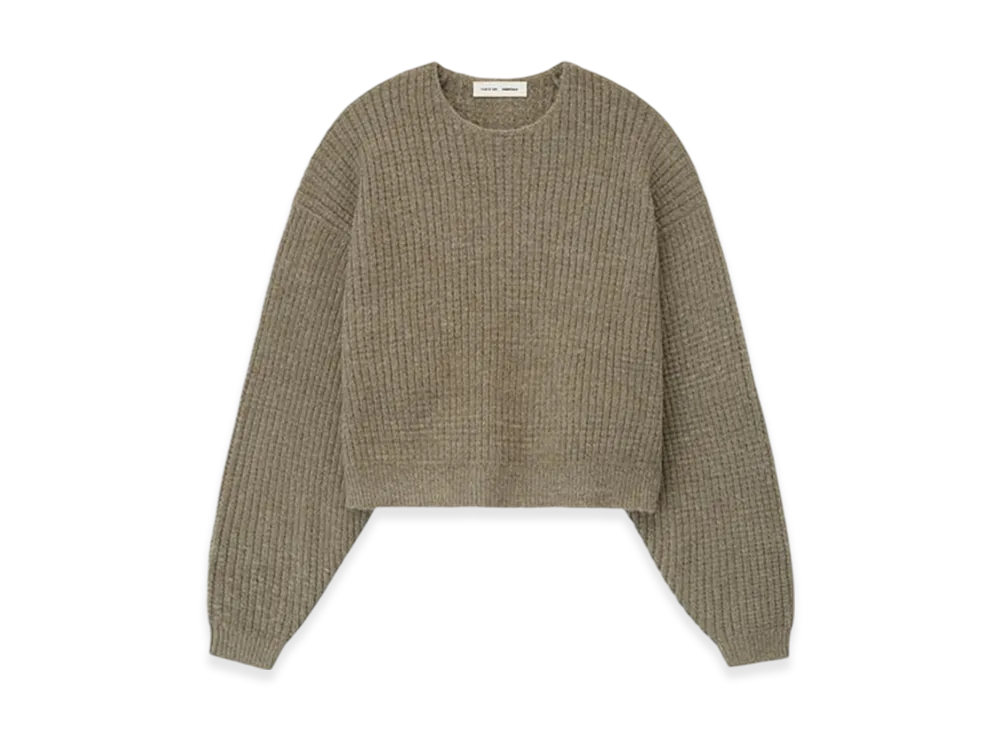 FEAR OF GOD ESSENTIALS Women's Heavy Waffle Crewneck 90'S Sweater "Homestead Heather"