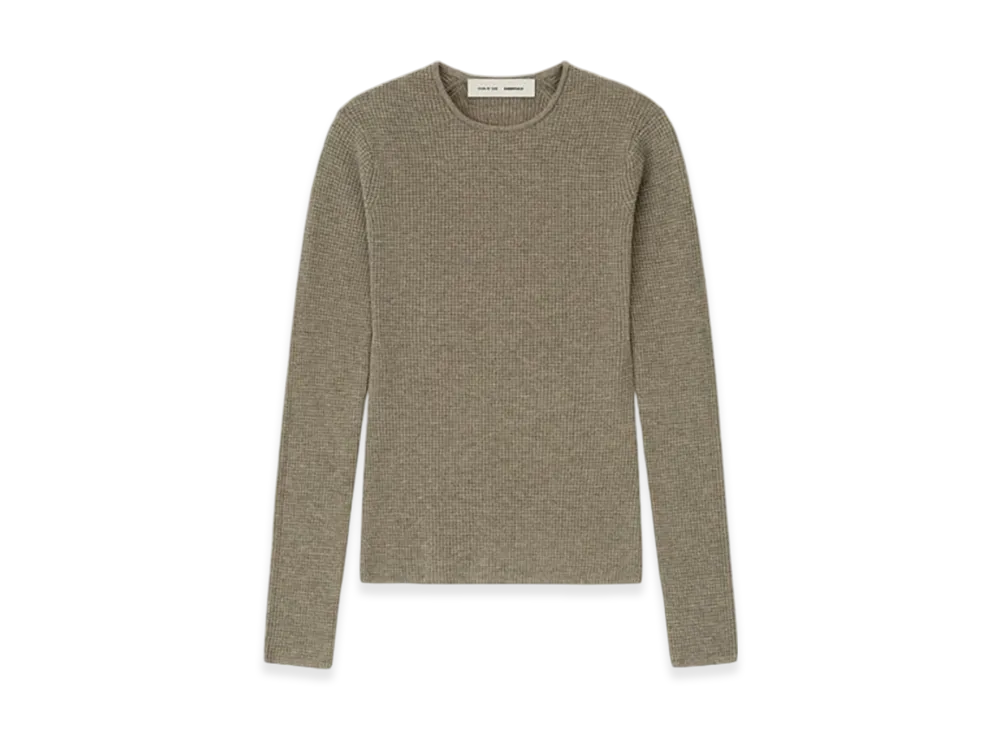 FEAR OF GOD ESSENTIALS Women's Waffle Long Sleeve Top "Homestead Heather"