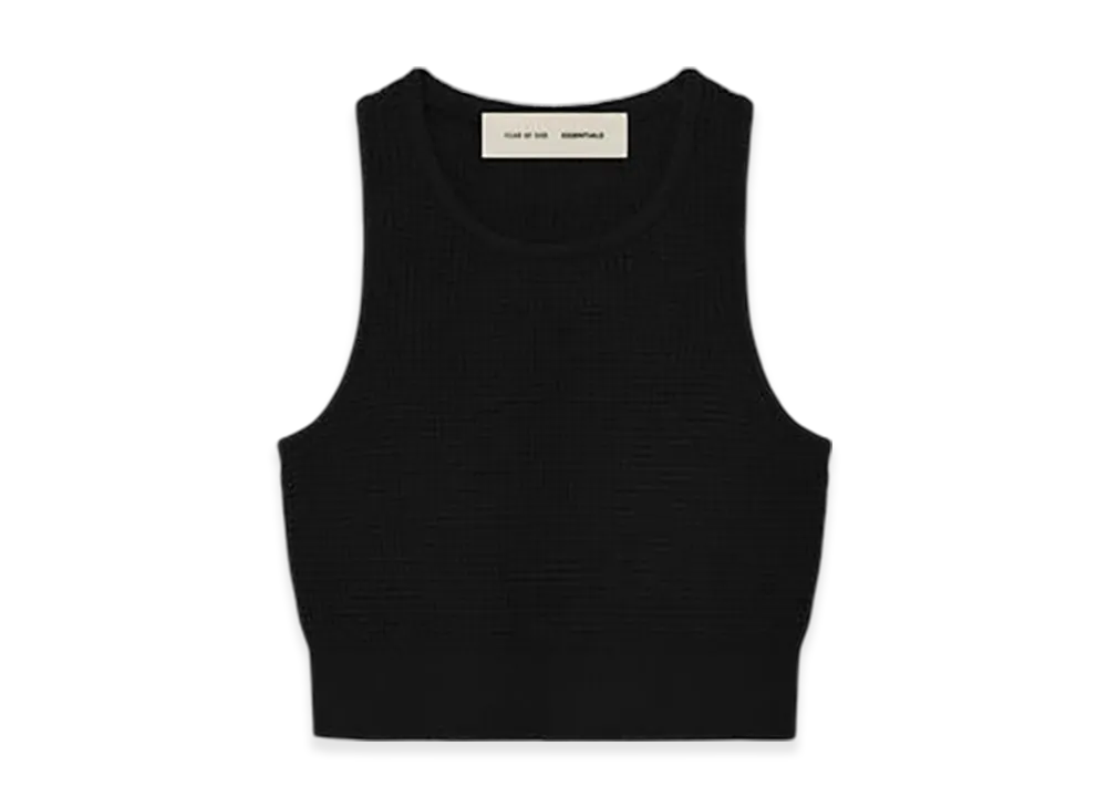FEAR OF GOD ESSENTIALS Women's Waffle Sport Tank "Vintage Black"