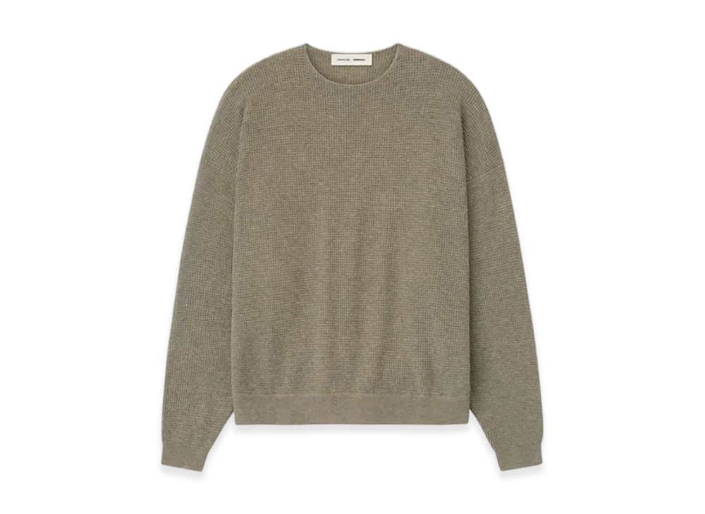 FEAR OF GOD ESSENTIALS Waffle Crewneck 90's Sweater "Homestead Heather"