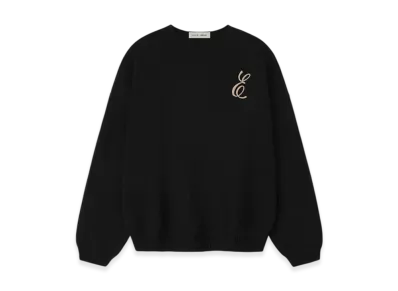 FEAR OF GOD ESSENTIALS Waffle Crewneck Sweater "Vintage Black"