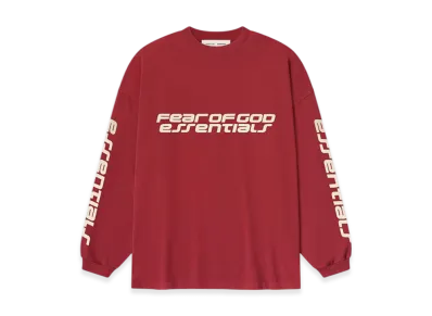FEAR OF GOD ESSENTIALS 90's Long Sleeve Tee "Crimson"